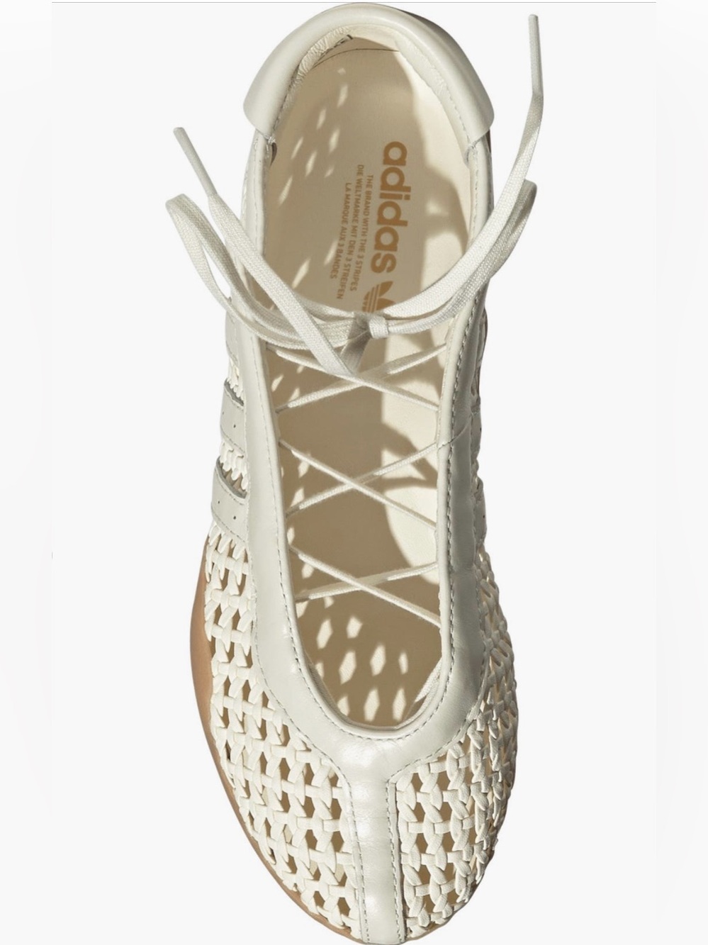 Adidas Women’s Taekwondo Mei Ballet Basketweave Cream White Sz 8 NWT - Picture 4 of 7